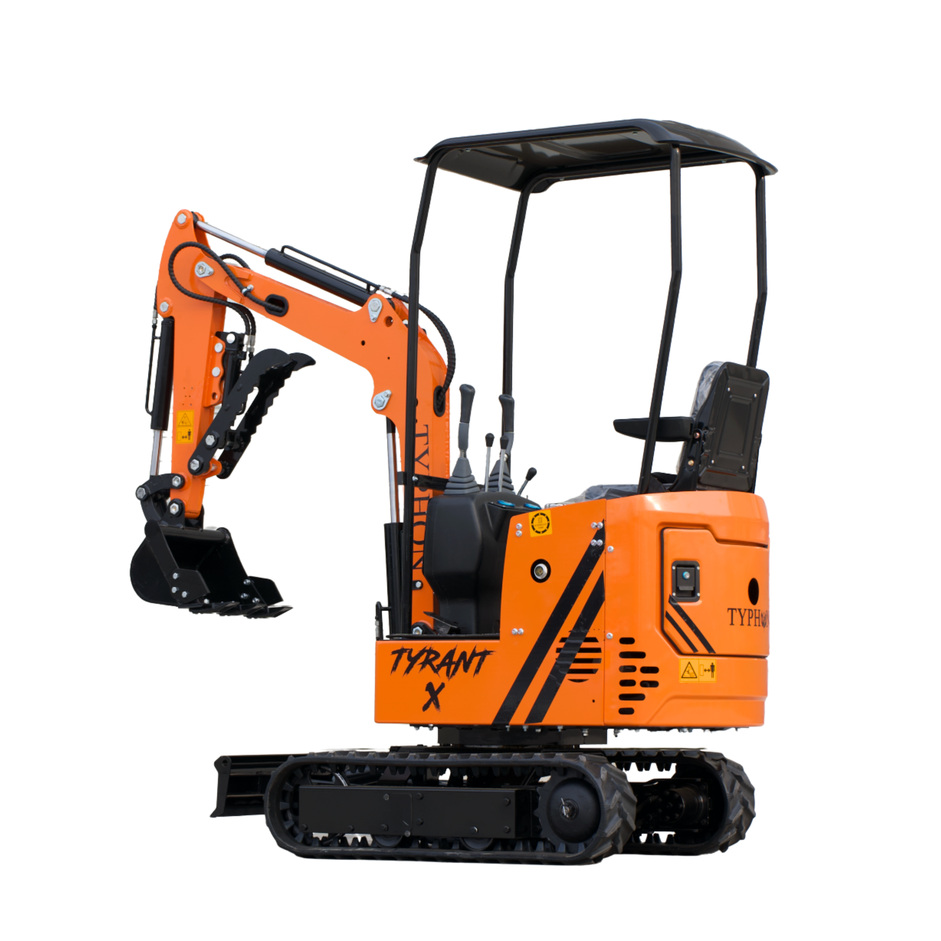 TYPHON TYRANT X 1-Ton Mini Excavator 13.5HP Briggs & Stratton Engine, Hydraulic Thumb Clip, Dozer Blade, 360° Body Swing