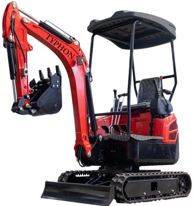 New 4,000 lb TYPHON Lux Mini Excavator Rubber Track with Kubota Diesel Engine