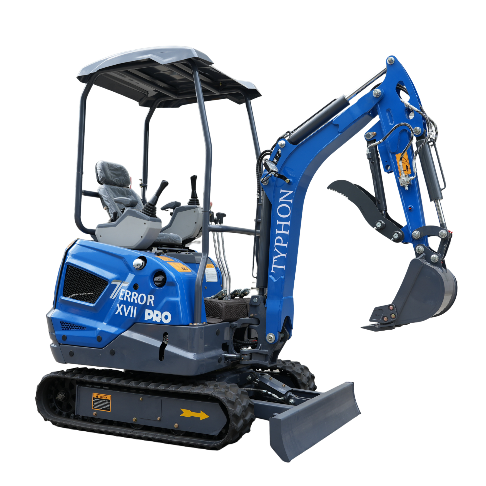 TYPHON TERROR XVII PRO 3800 lb mini excavator Hydraulic System Integrated Oil Cooler EPA-Certified Kubota D902 Engine