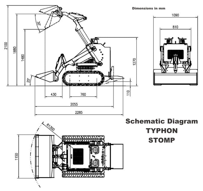 New TYPHON STOMP 1,800lbs Mini Skid Steer 21HP Honda Engine