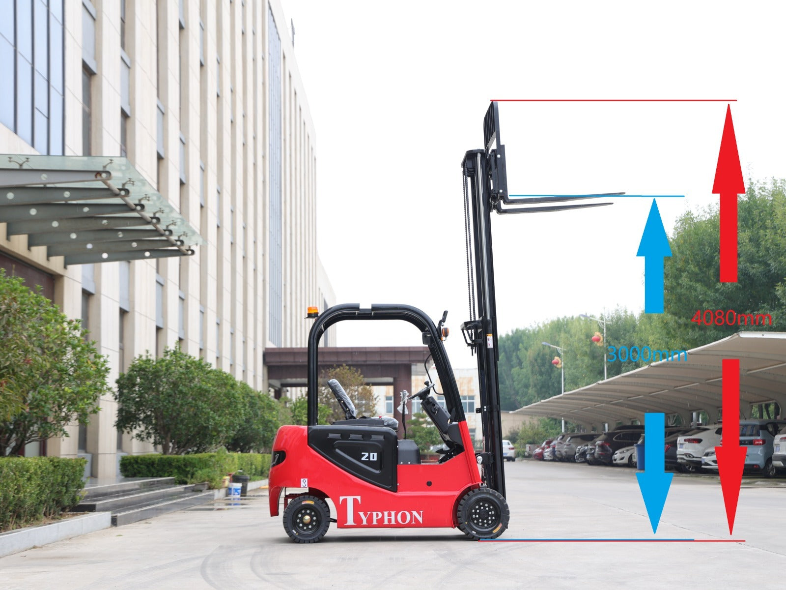 2023 TYPHON 2 Ton Rated Capacity Electric Forklift Lifter Lift Truck