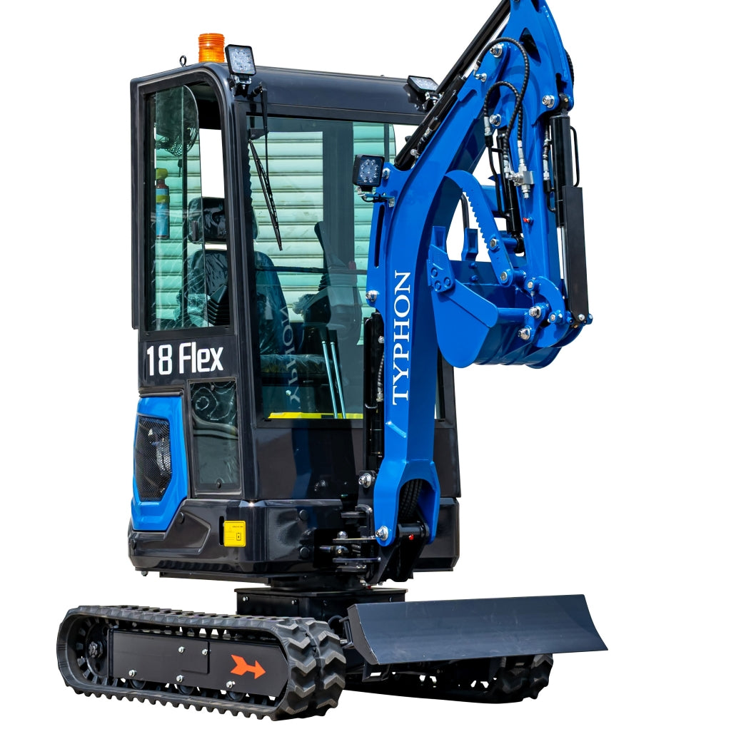 TYPHON 18 FLEX PRO 1.8 Ton Mini Excavator 12 attachments