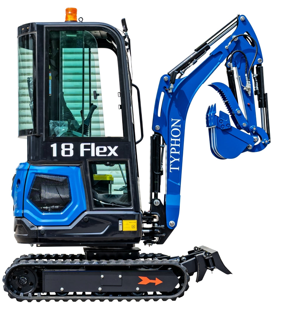 TYPHON 18 FLEX PRO 1.8 Ton Mini Excavator 12 attachments