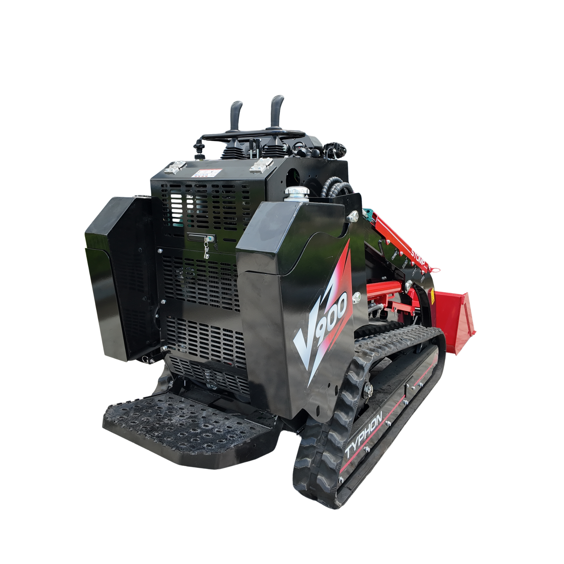 Typhon Stomp V900 Mini Track Loader Kubota D1105 25HP Diesel Stand-On Skid Steer EPA / EU Stage V