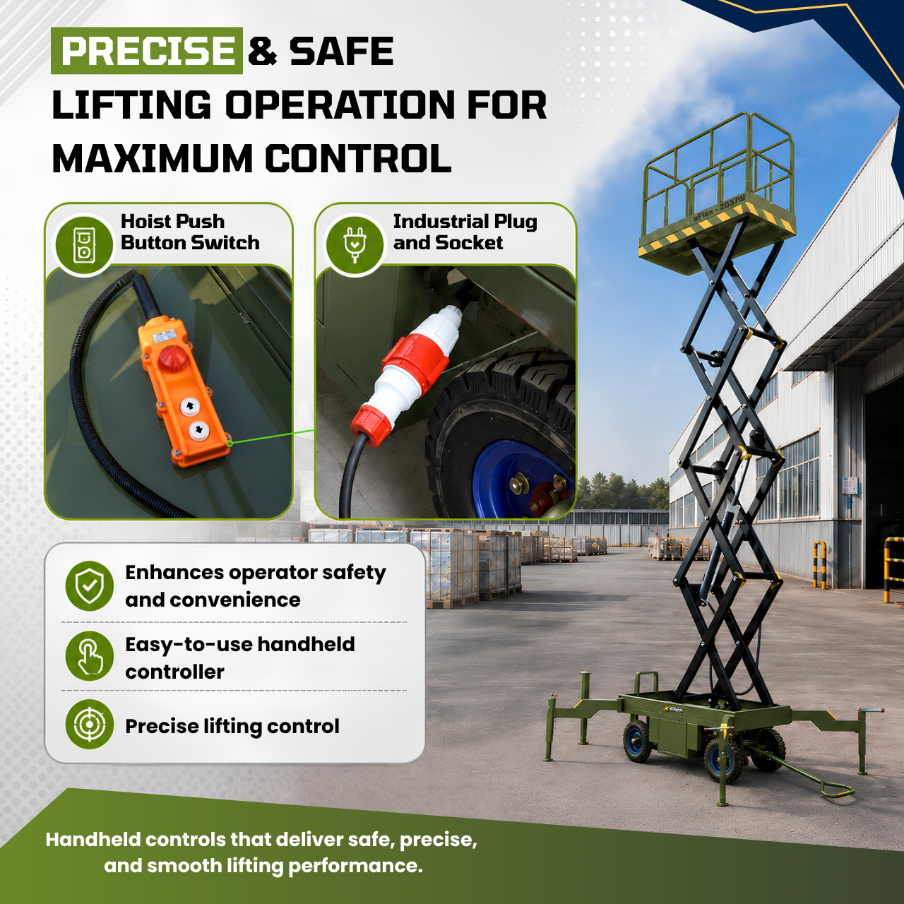 TYPHON xFlex-2037W Walk-Behind Scissor Lift 20 ft, load capacity 1102 lb, 110V Electric