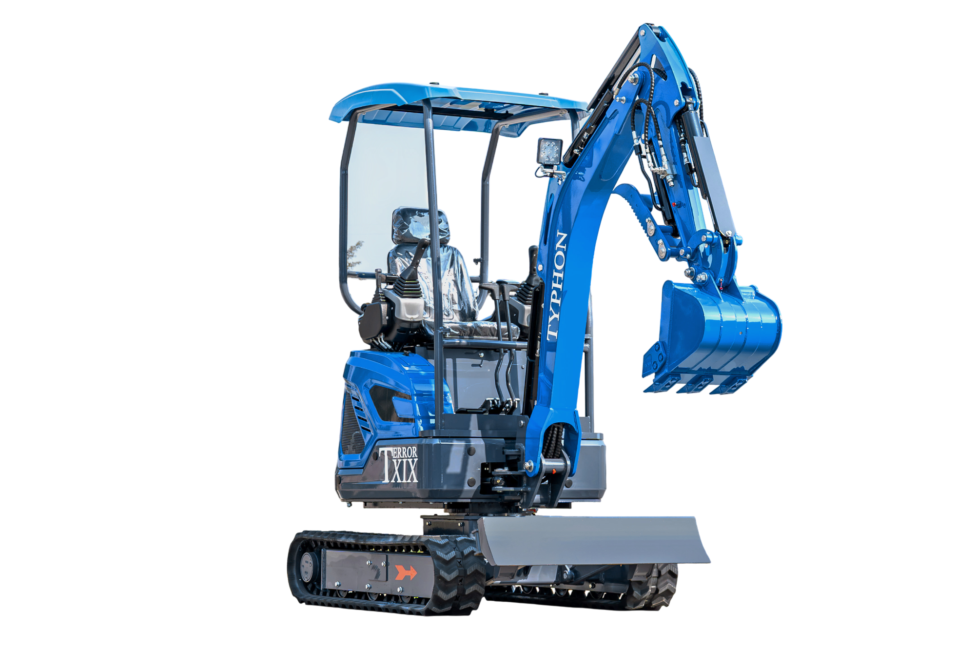New TYPHON TERROR XIX STORM Mini Excavator 4000lbs 20.4hp Kubota D902 engine Trench Digger with Boom Swing, Canopy, Retractable Tracks