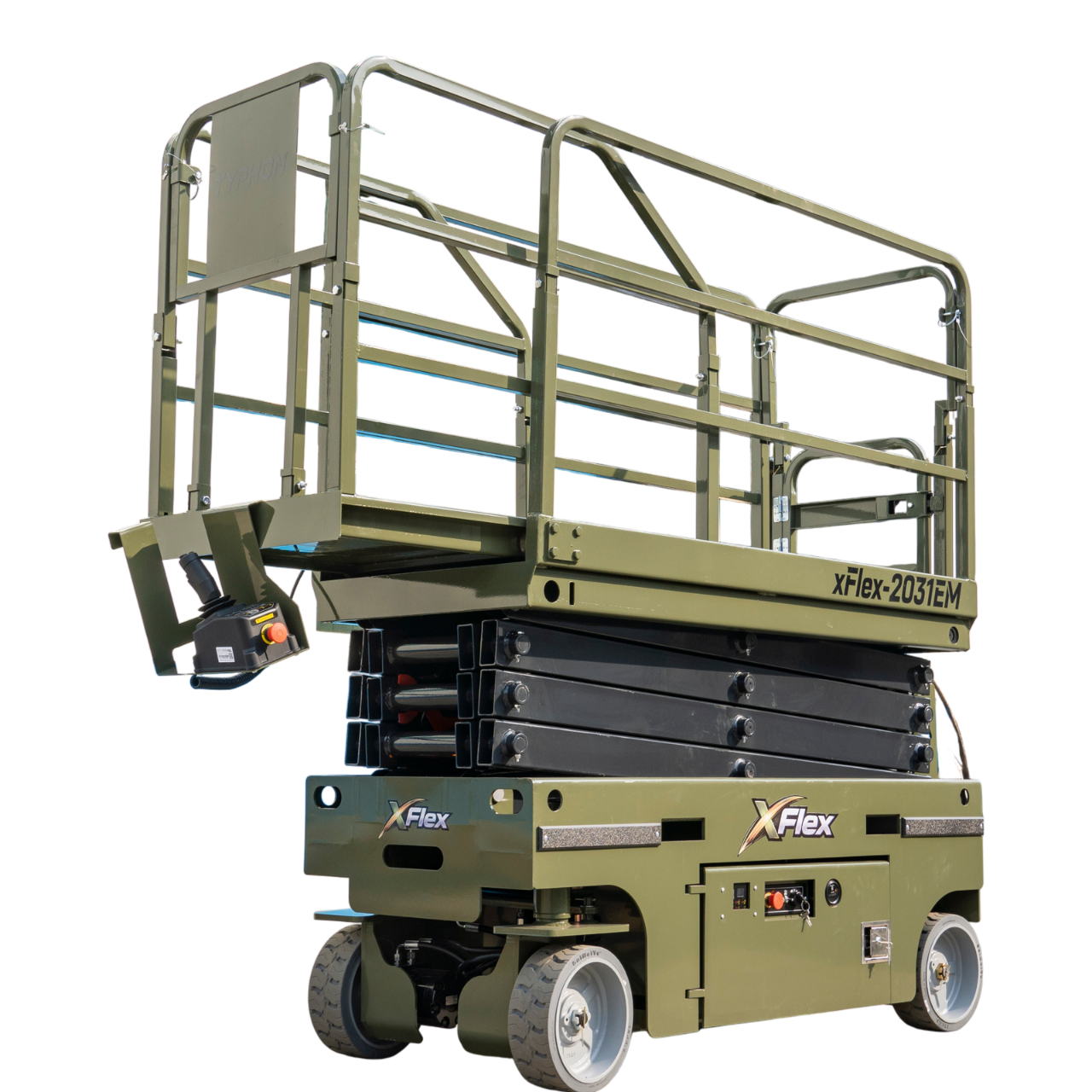 TYPHON xFlex-2031EM 1.2 Ton Electric Mini Scissor Lift&nbsp, 20 ft Max Platform Height&nbsp, 19.7-inch Platform Extension