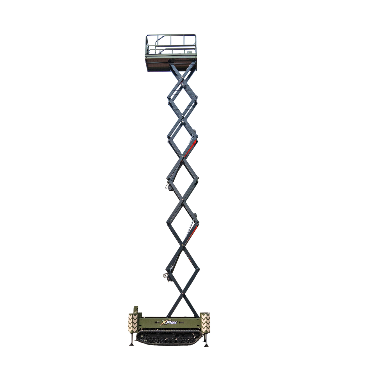 TYPHON xFlex-4068ET 3.2 Ton Electric Rubber Track Scissor Lift&nbsp; 40 ft Max Platform Height&nbsp; 5.4HP Hydraulic Pump Motor 35-Inch Platform Extension