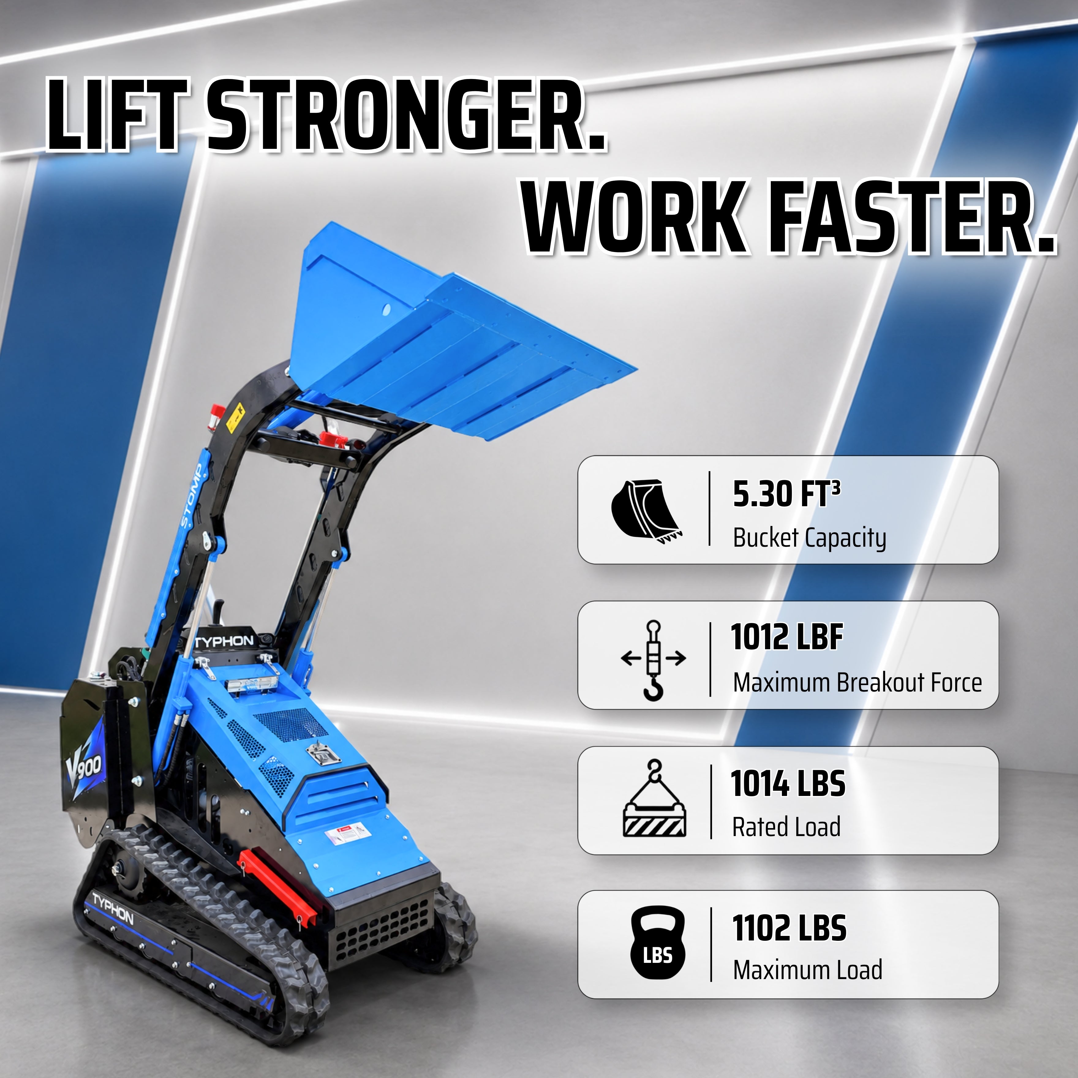 Typhon Stomp V900  25HP Kubota Diesel Mini Track Loader  Stand-On Skid Steer EPA/EU Stage V
