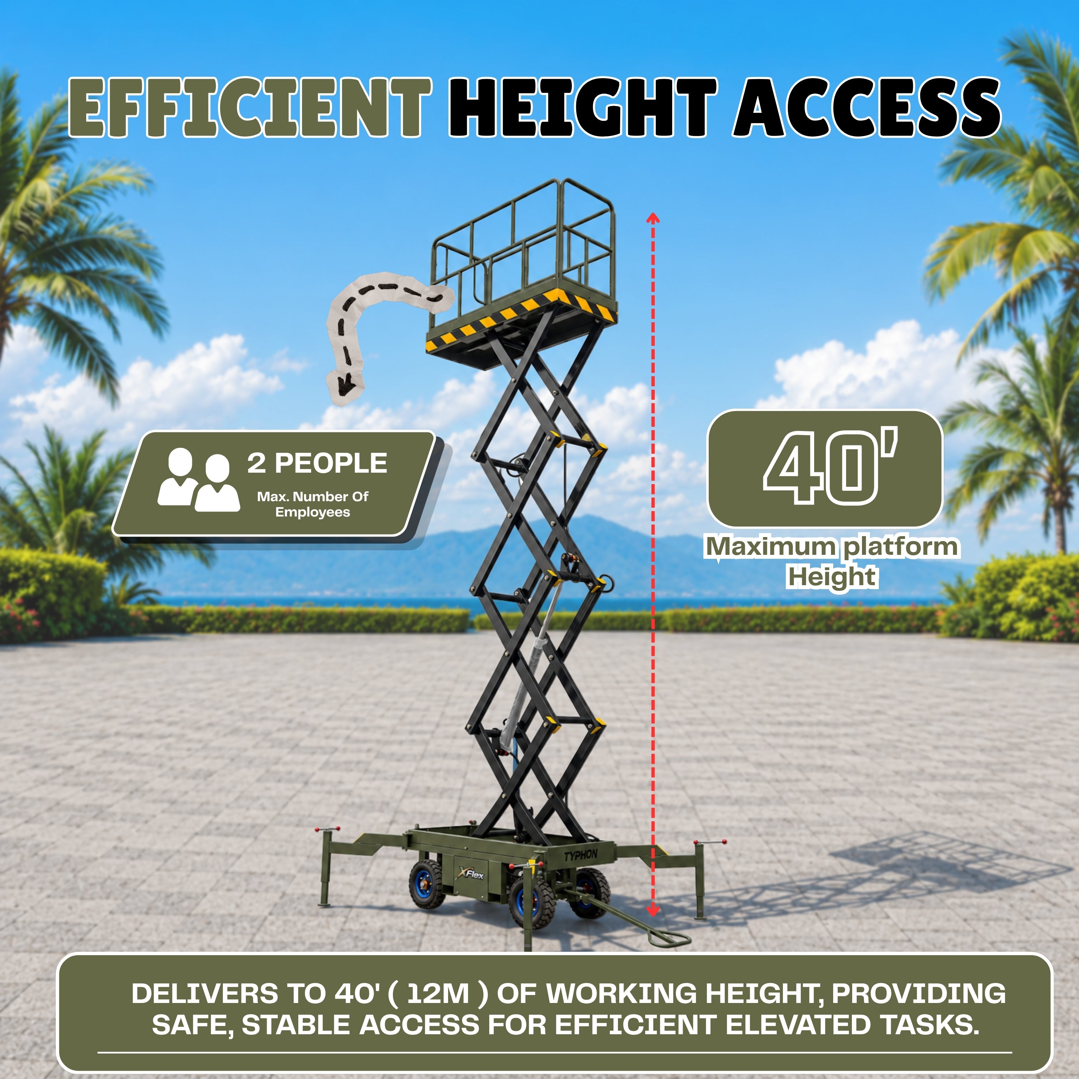 TYPHON xFlex-4065W Walk-behind Scissor Lift 40 ft lifting