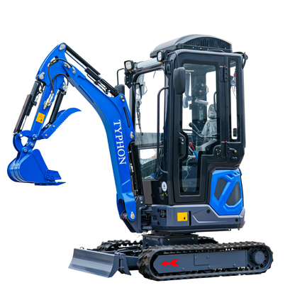 TYPHON TERROR XIX Prestige, 20.4 HP Kubota D902 4200lbs Mini Excavator with Boom Swing, Retractable Tracks, and AC/Heater Cabin