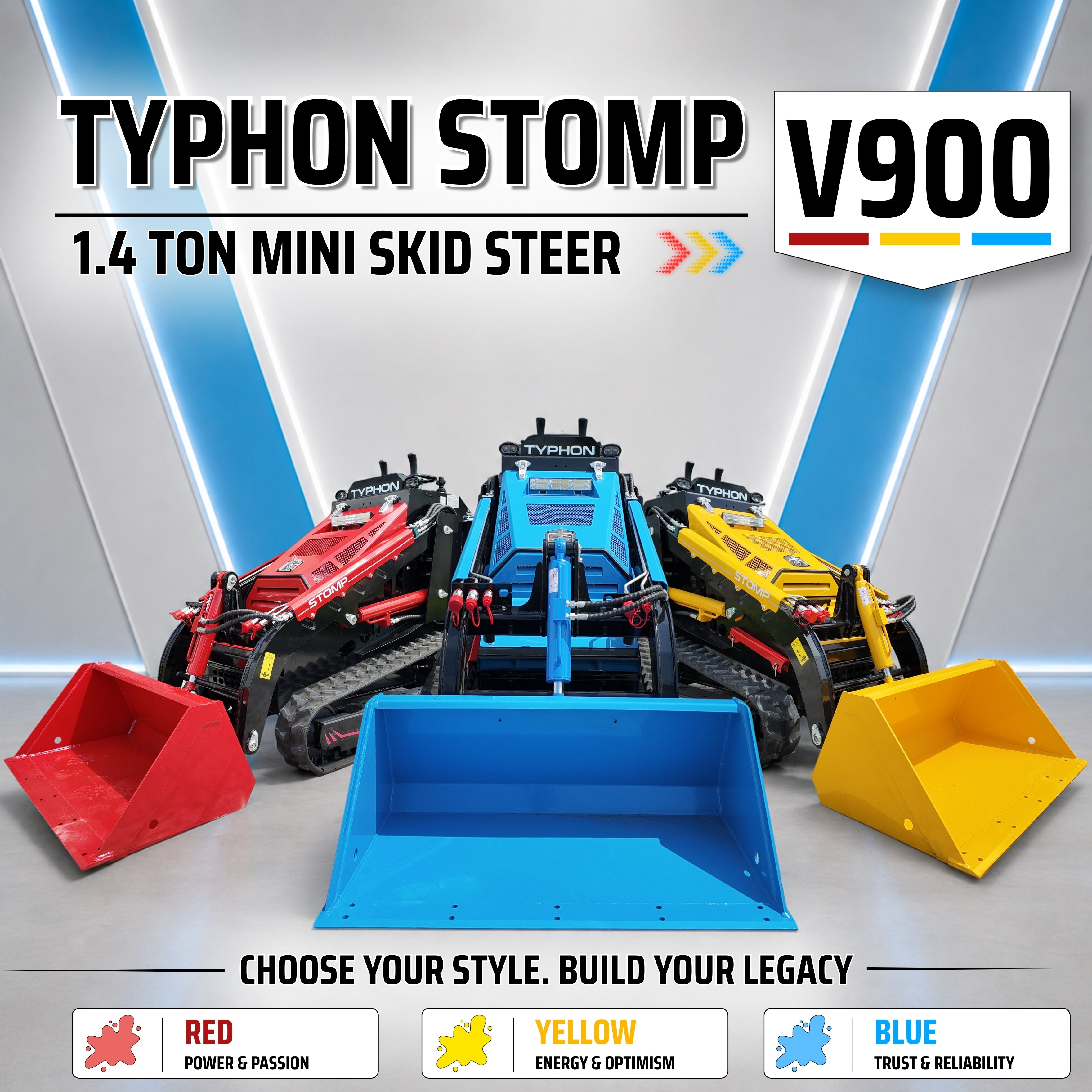 Typhon Stomp V900  25HP Kubota Diesel Mini Track Loader  Stand-On Skid Steer EPA/EU Stage V