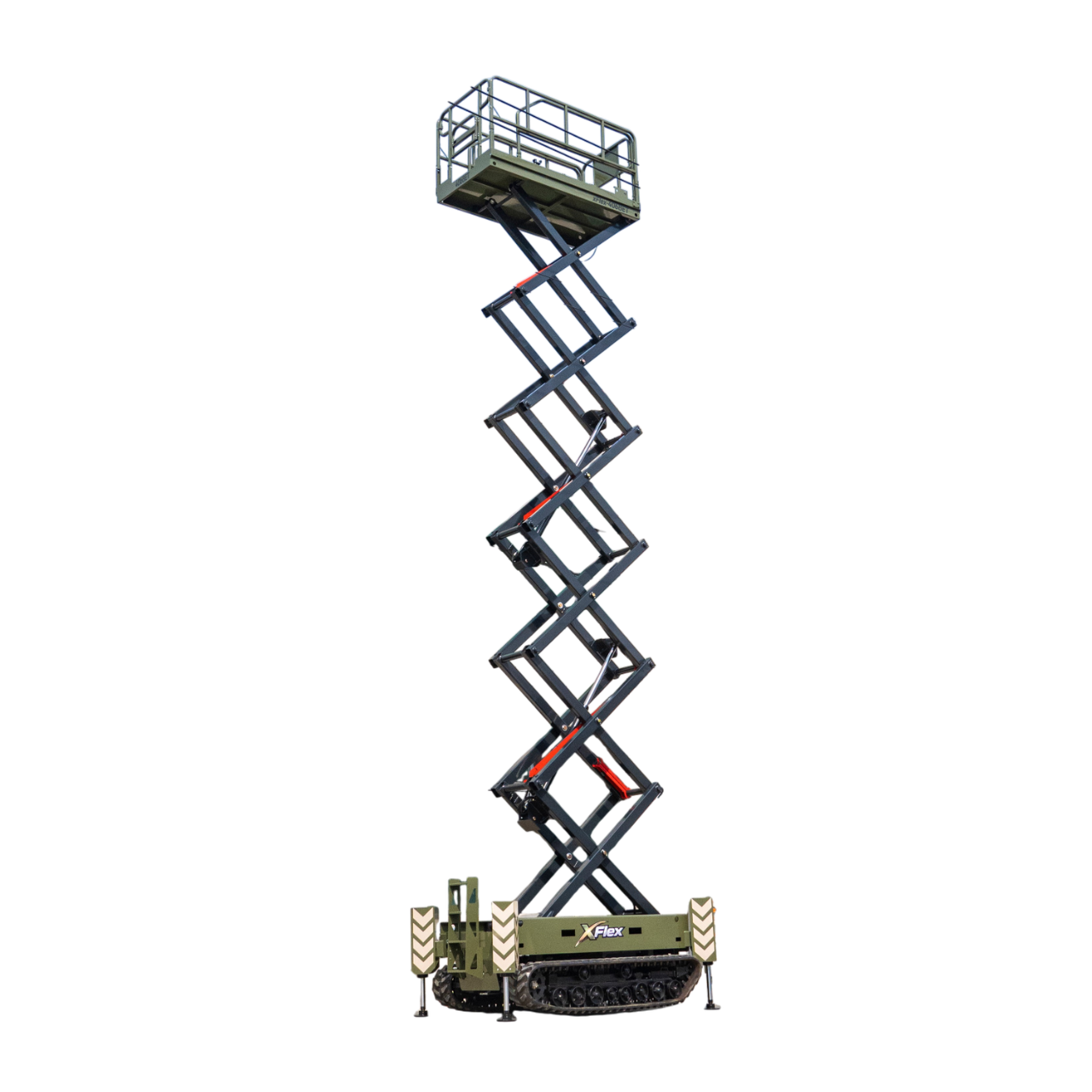 TYPHON xFlex-4068ET 3.2 Ton Electric Rubber Track Scissor Lift&nbsp; 40 ft Max Platform Height&nbsp; 5.4HP Hydraulic Pump Motor 35-Inch Platform Extension