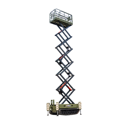 TYPHON xFlex-4068ET 3.2 Ton Electric Rubber Track Scissor Lift&nbsp; 40 ft Max Platform Height&nbsp; 5.4HP Hydraulic Pump Motor 35-Inch Platform Extension