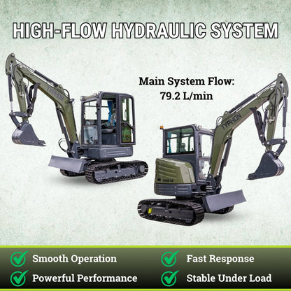 TYPHON KUVOU 4.0 mini excavator Kubota D1703 Diesel engine with 4Ton Operating Weight AC/ Heater