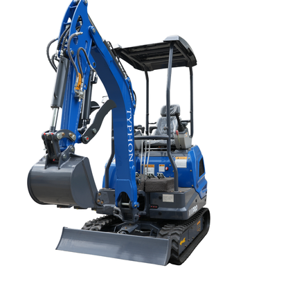 TYPHON TERROR XVII PRO 3800 lb mini excavator Hydraulic System Integrated Oil Cooler EPA-Certified Kubota D902 Engine