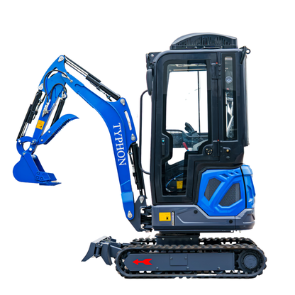 TYPHON TERROR XIX Prestige, 20.4 HP Kubota D902 4200lbs Mini Excavator with Boom Swing, Retractable Tracks, and AC/Heater Cabin