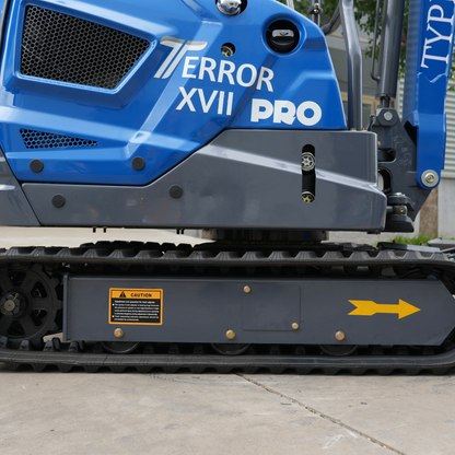 TYPHON TERROR XVII PRO 3800 lb mini excavator Hydraulic System Integrated Oil Cooler EPA-Certified Kubota D902 Engine