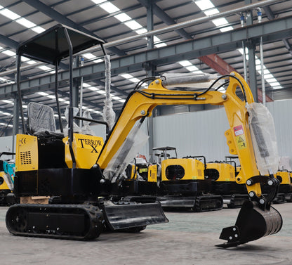 TYPHON TERROR X STORM Mini Excavator – 1 Ton Trench Digger with Canopy, 380mm Wide Bucket