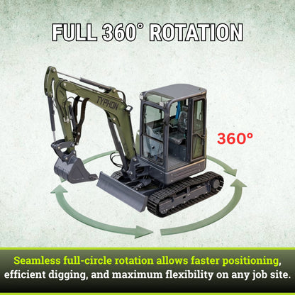 TYPHON KUVOU 4.0 mini excavator Kubota D1703 Diesel engine with 4Ton Operating Weight AC/ Heater