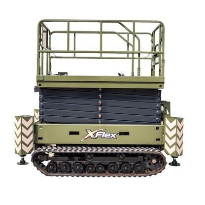 TYPHON xFlex-4068ET 3.2 Ton Electric Rubber Track Scissor Lift&nbsp; 40 ft Max Platform Height&nbsp; 5.4HP Hydraulic Pump Motor 35-Inch Platform Extension
