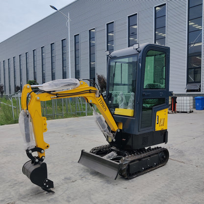 TYPHON Terror X Mini Excavator – 2,500lb Trench Digger with Cabin, 380mm Wide Bucket