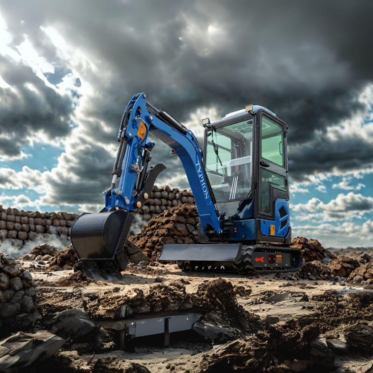 4000 lb TYPHON TERROR XVII Cabin Mini Excavator Kubota D902