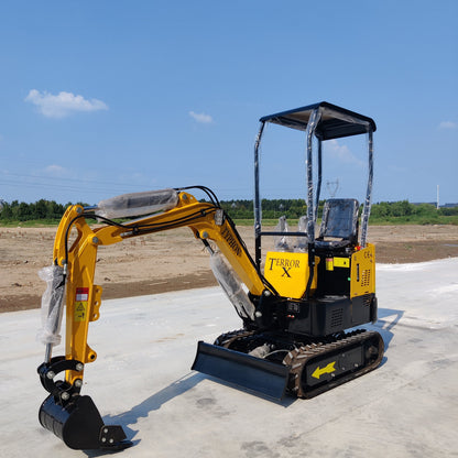 TYPHON TERROR X STORM Mini Excavator – 1 Ton Trench Digger with Canopy, 380mm Wide Bucket