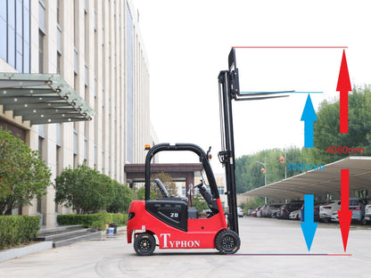 2023 TYPHON 2 Ton Rated Capacity Electric Forklift Lifter Lift Truck