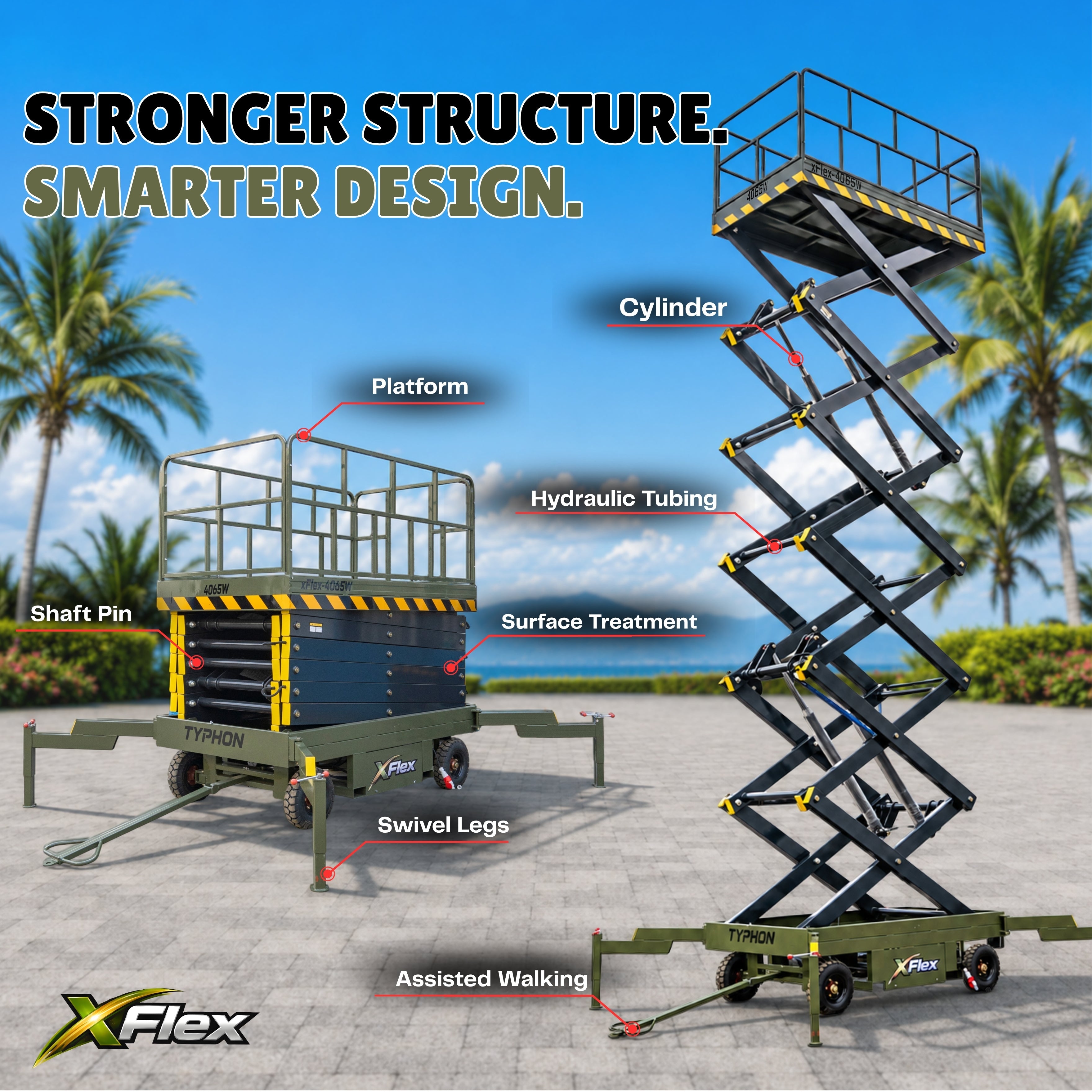 TYPHON xFlex-4065W Walk-behind Scissor Lift 40 ft lifting
