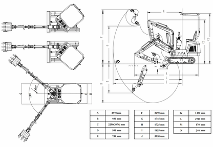 TYPHON TERROR ONE Mini Excavator – 1.1 Ton 13.5hp B&S Engine