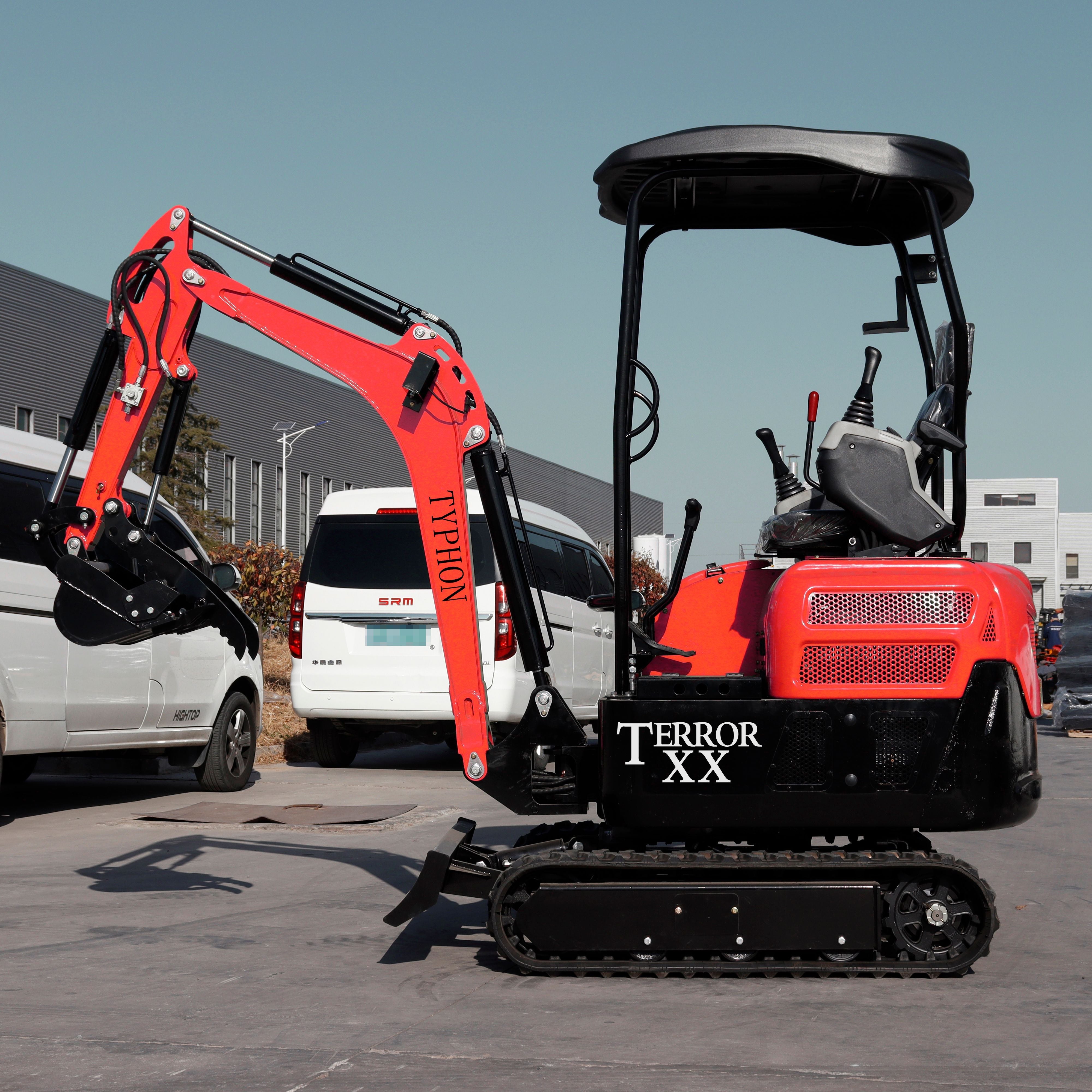 4,000 lb TYPHON TERROR XX RED Mini Excavator Kubota D902 Engine
