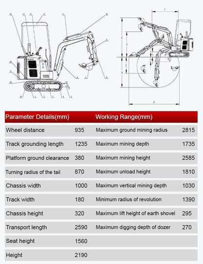 TYPHON TERROR XV STORM Mini Excavator – 1.05 Ton