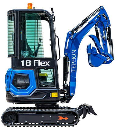 TYPHON 18 FLEX PRO 1.8 Ton Mini Excavator 12 attachments