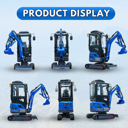 TYPHON TERROR XIX Prestige, 20.4 HP Kubota D902 4200lbs Mini Excavator with Boom Swing, Retractable Tracks, and AC/Heater Cabin