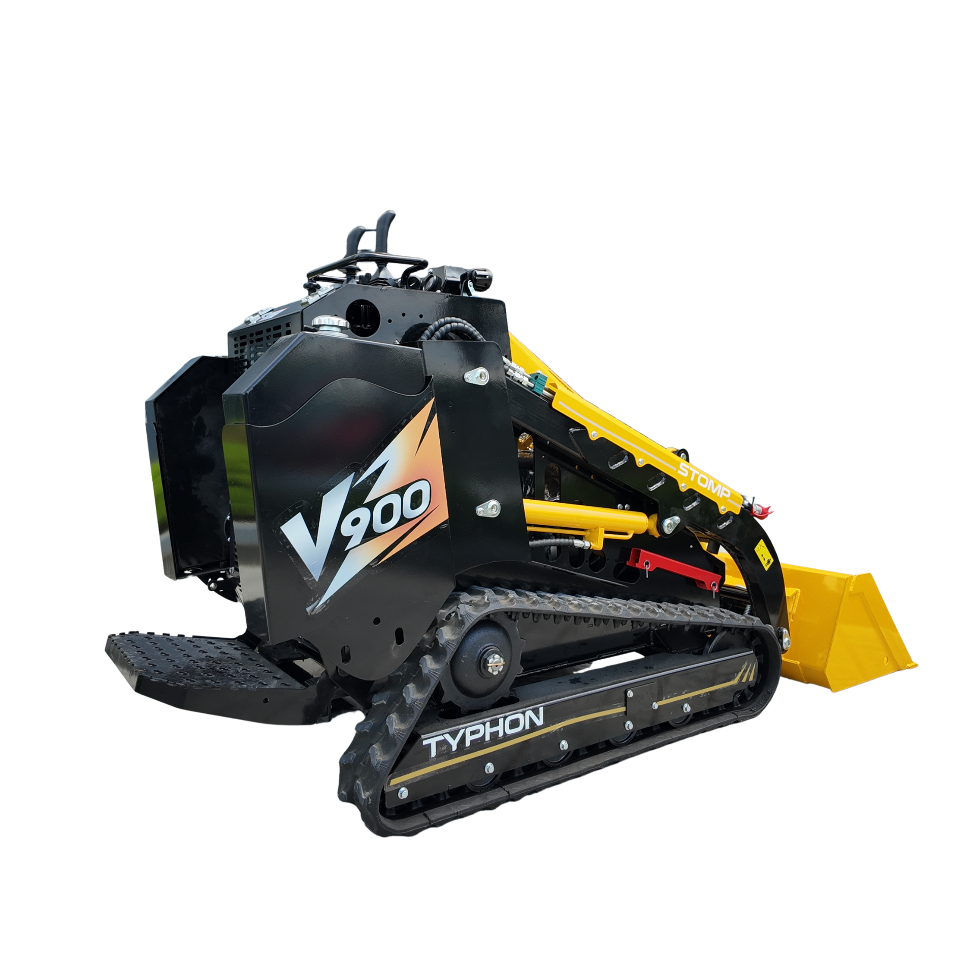 Typhon Stomp V900 Mini Track Loader  Kubota D1105 25HP Diesel  Stand-On Skid Steer Dual Aux Hydraulics  EPA Stage V