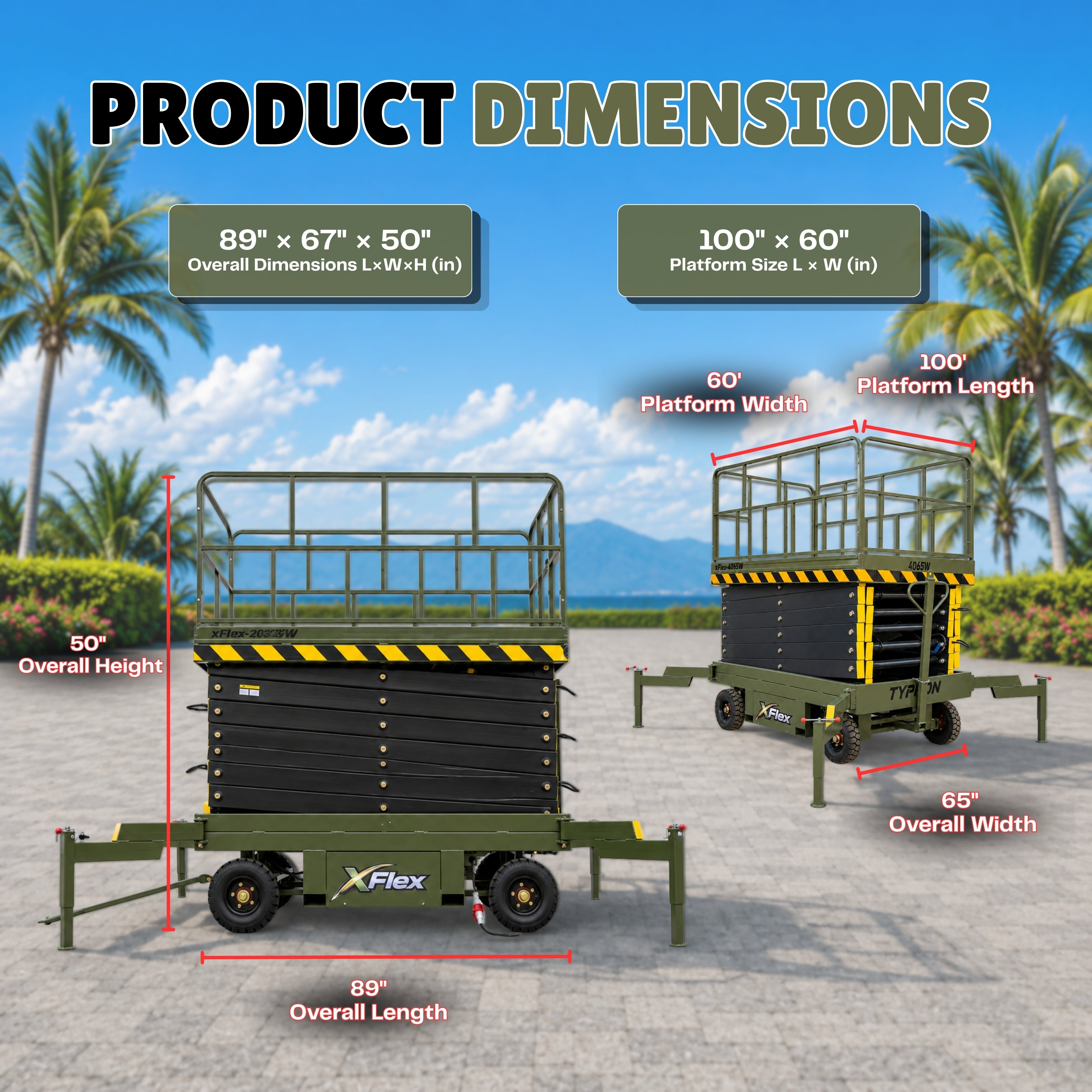TYPHON xFlex-4065W Walk-behind Scissor Lift 40 ft lifting