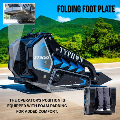 TYPHON STOMP X1300 Mini Skid Steer Loader with Kubota D1105 25hp Engine and Advance Hydraulic Systems