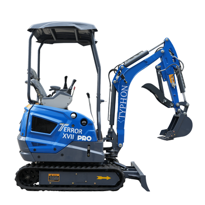 TYPHON TERROR XVII PRO 3800 lb mini excavator Hydraulic System Integrated Oil Cooler EPA-Certified Kubota D902 Engine