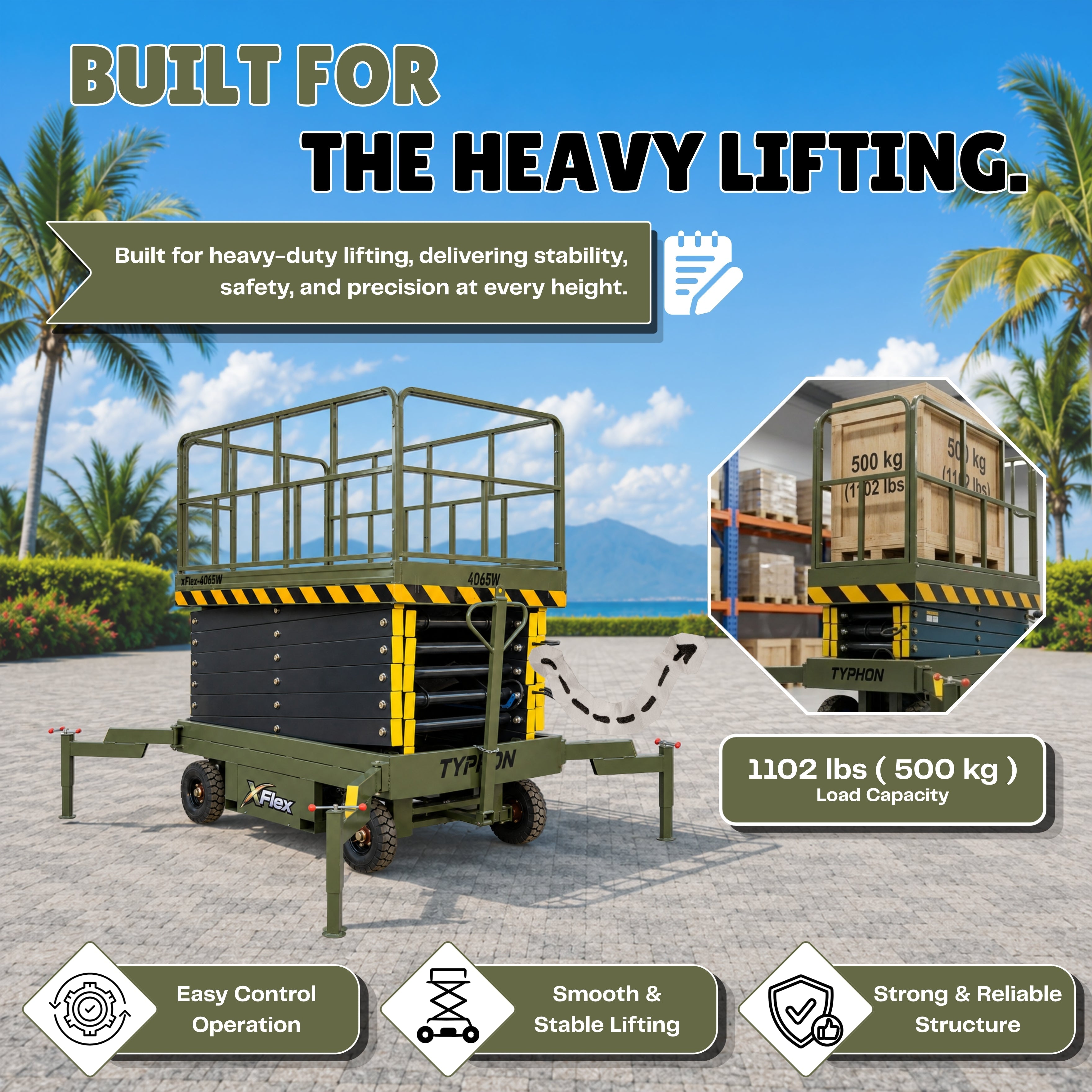 TYPHON xFlex-4065W Walk-behind Scissor Lift 40 ft lifting