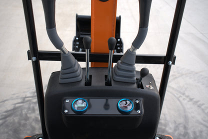TYPHON TYRANT X 1-Ton Mini Excavator 13.5HP Briggs & Stratton Engine, Hydraulic Thumb Clip, Dozer Blade, 360° Body Swing