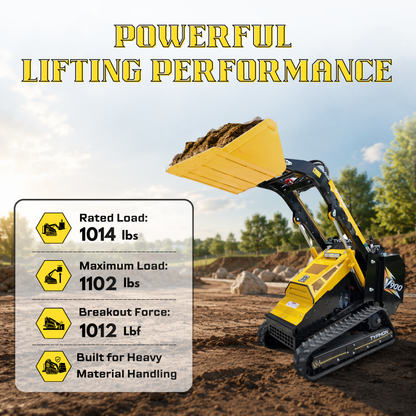 Typhon Stomp V900 Mini Track Loader  Kubota D1105 25HP Diesel  Stand-On Skid Steer Dual Aux Hydraulics  EPA Stage V