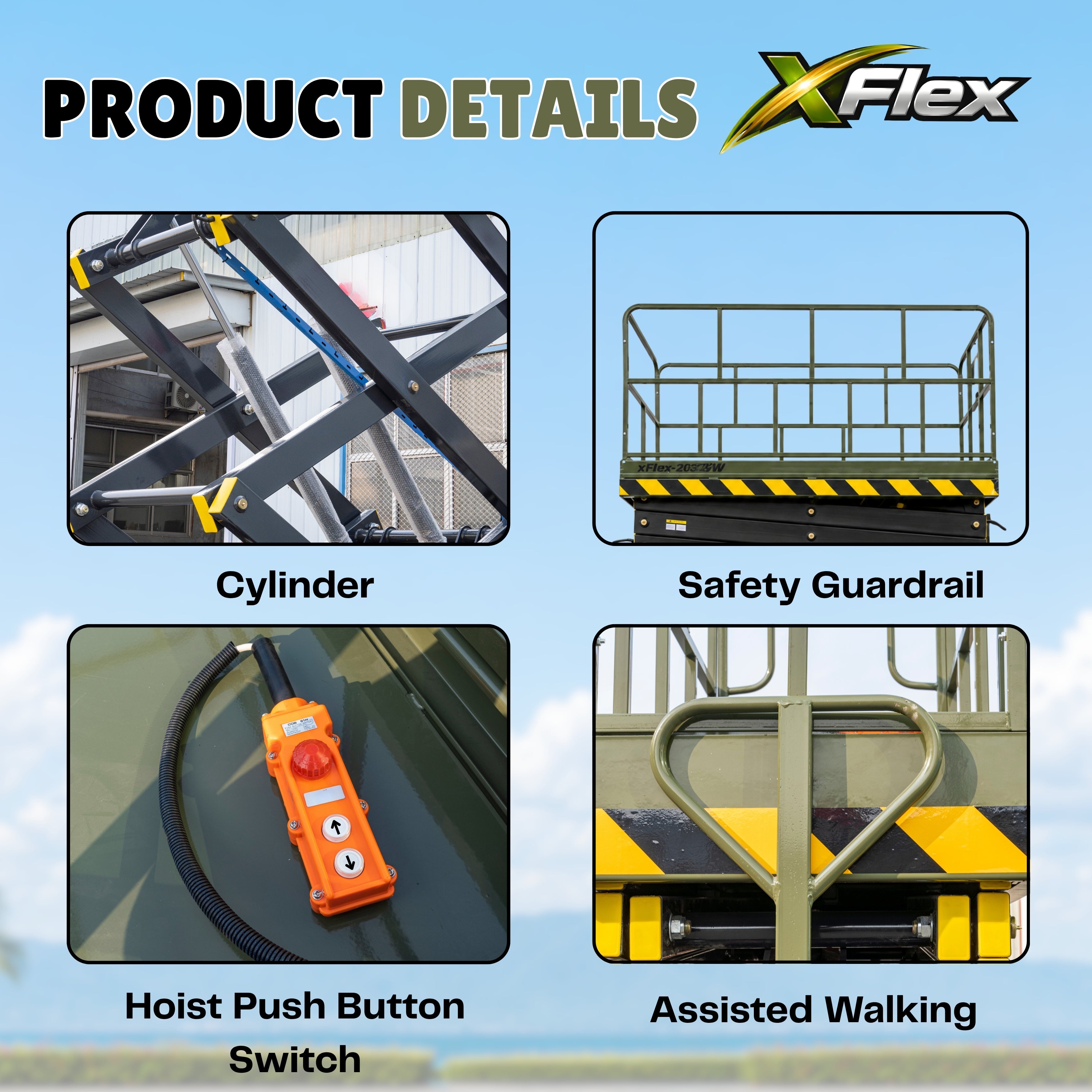 TYPHON xFlex-4065W Walk-behind Scissor Lift 40 ft lifting