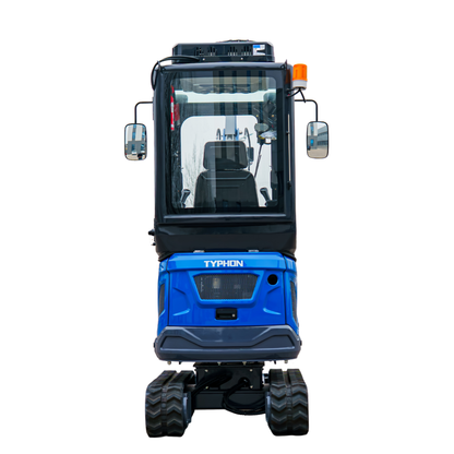 TYPHON TERROR XIX Prestige, 20.4 HP Kubota D902 4200lbs Mini Excavator with Boom Swing, Retractable Tracks, and AC/Heater Cabin