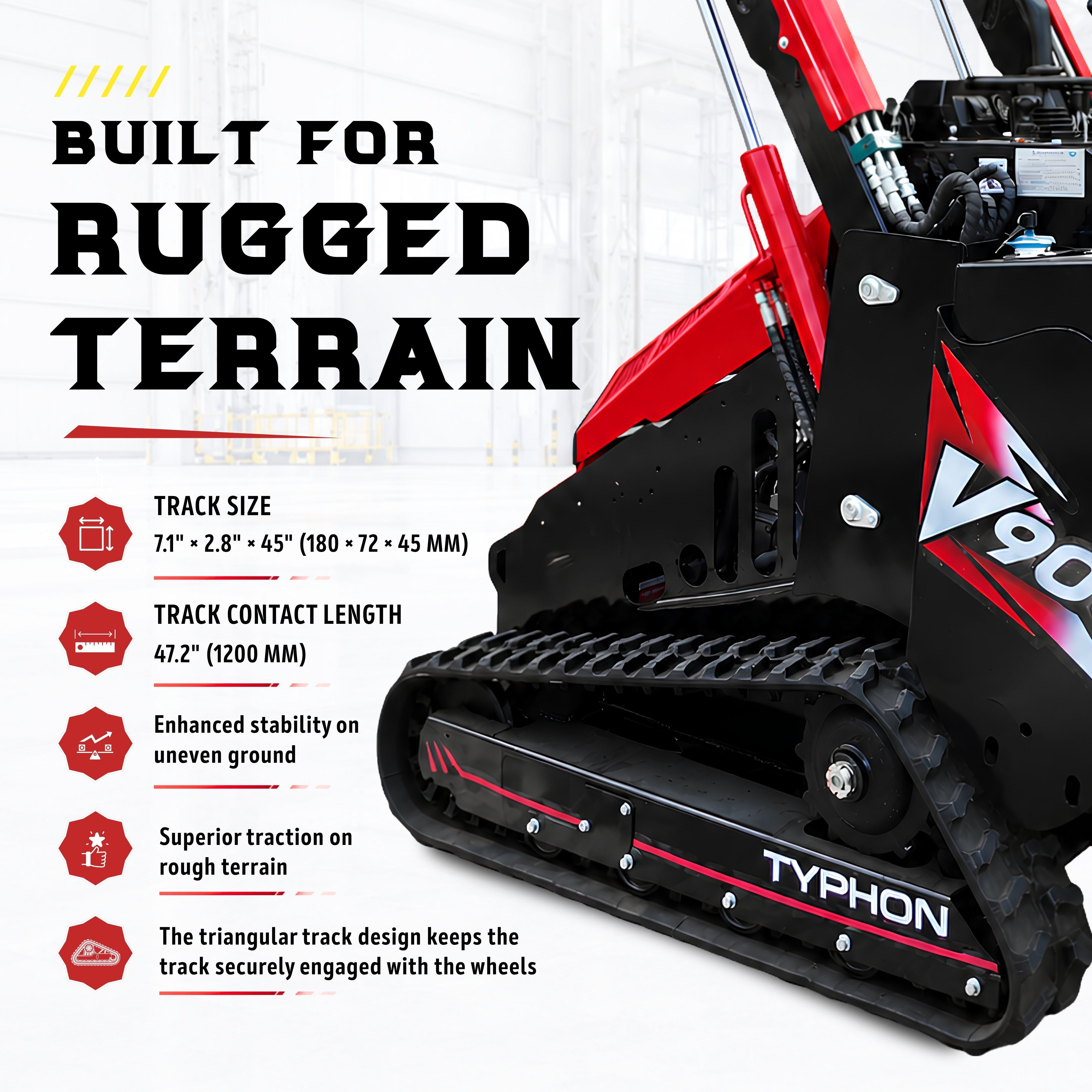 Typhon Stomp V900 Mini Track Loader Kubota D1105 25HP Diesel  Stand-On Skid Steer  EPA / EU Stage V