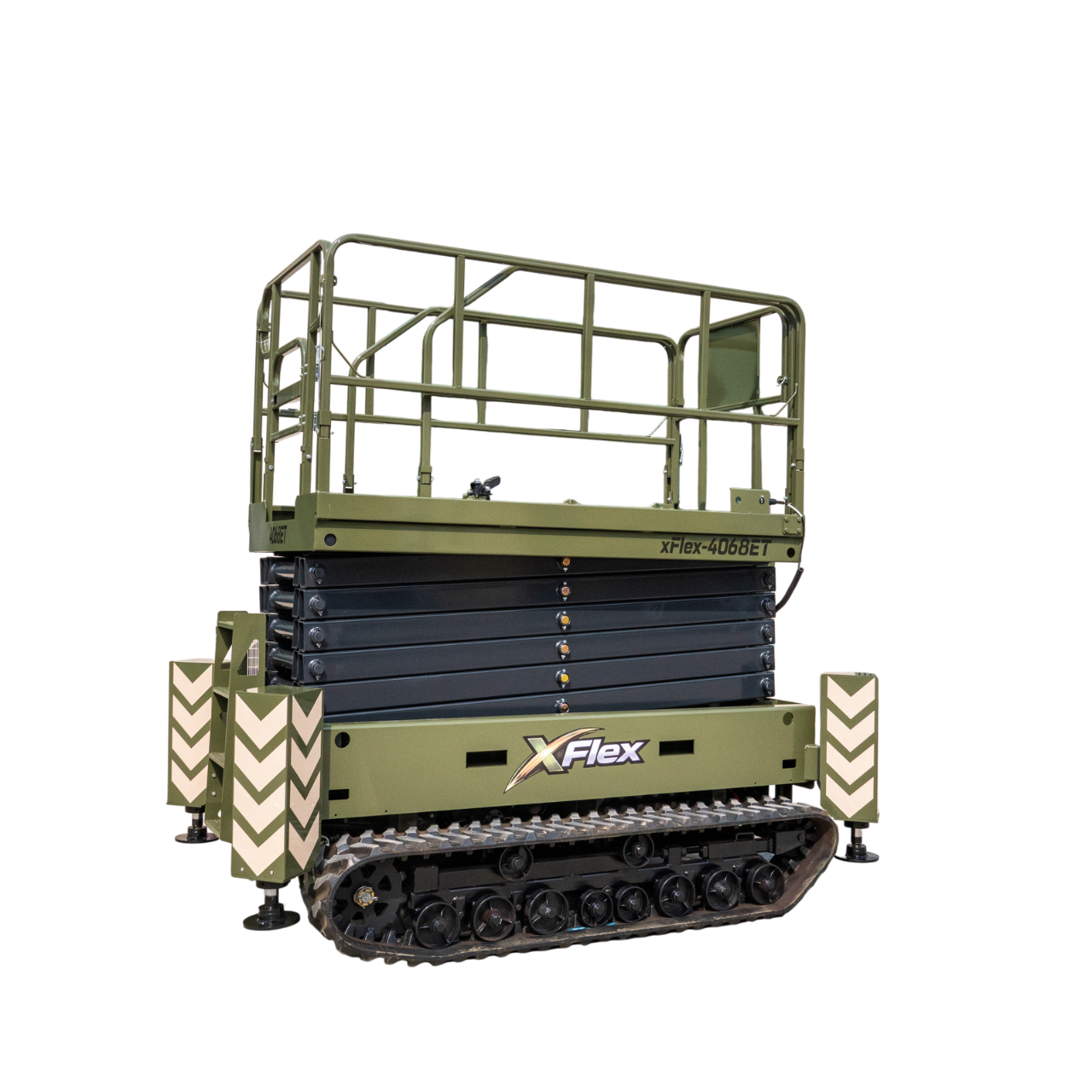 TYPHON xFlex-4068ET 3.2 Ton Electric Rubber Track Scissor Lift&nbsp; 40 ft Max Platform Height&nbsp; 5.4HP Hydraulic Pump Motor 35-Inch Platform Extension
