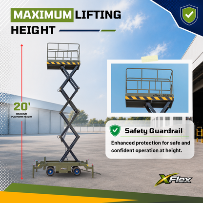 TYPHON xFlex-2037W Walk-Behind Scissor Lift  20 ft, load capacity 1102 lb, 110V Electric