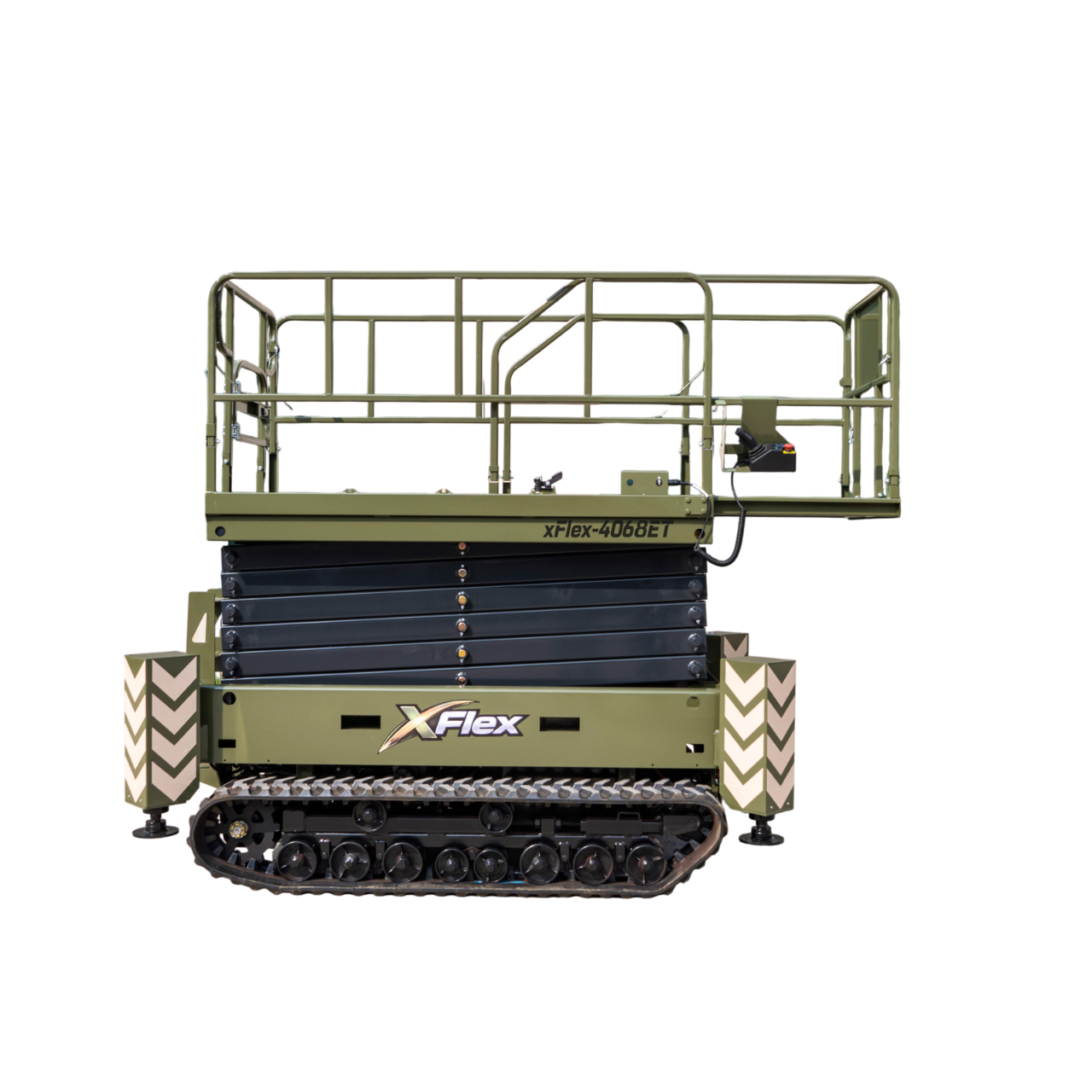 TYPHON xFlex-4068ET 3.2 Ton Electric Rubber Track Scissor Lift&nbsp; 40 ft Max Platform Height&nbsp; 5.4HP Hydraulic Pump Motor 35-Inch Platform Extension