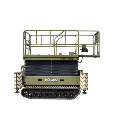 TYPHON xFlex-4068ET 3.2 Ton Electric Rubber Track Scissor Lift&nbsp; 40 ft Max Platform Height&nbsp; 5.4HP Hydraulic Pump Motor 35-Inch Platform Extension
