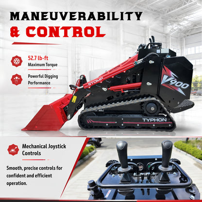 Typhon Stomp V900 Mini Track Loader Kubota D1105 25HP Diesel  Stand-On Skid Steer  EPA / EU Stage V